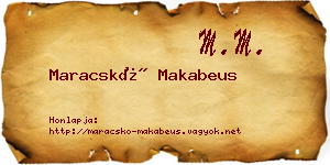 Maracskó Makabeus névjegykártya